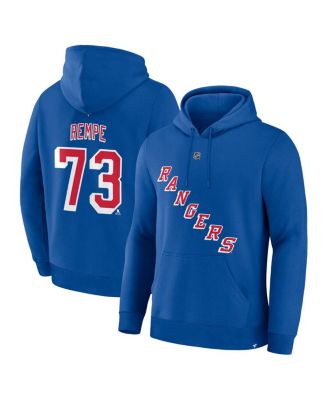 Fanatics - Men's Matt Rempe&nbsp;Blue New York Rangers Authentic Stack Name Number Hoodie