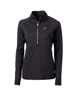 Cutter & Buck - Women's Black Purdue Boilermakers Adapt Eco Knit Half-Zip Pullover Jacket