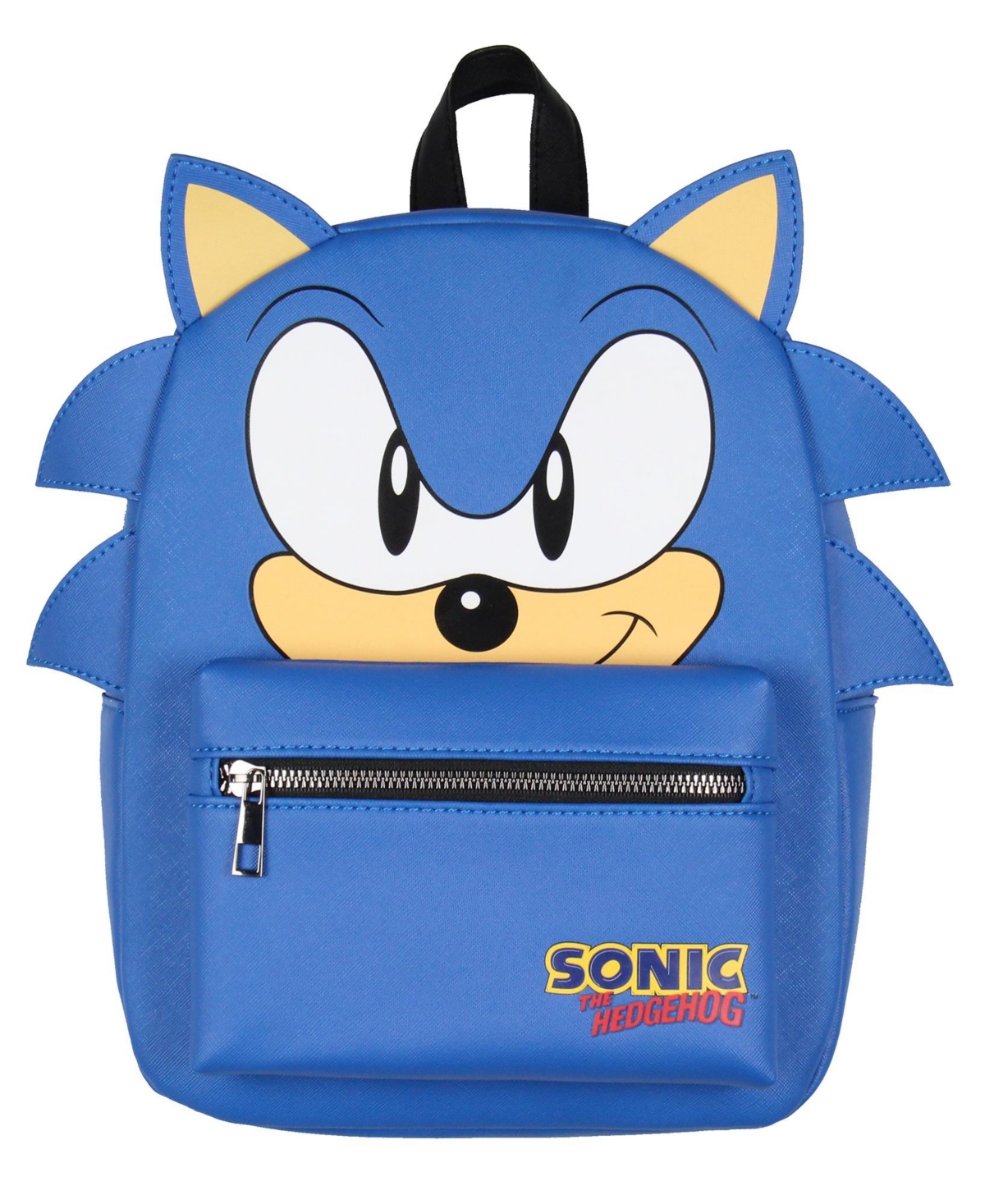 Sonic The Hedgehog Character with 3-d Ears and Quills Mini Faux Leather Backpack For Men and Women