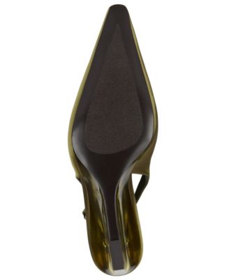 Women's Pay-Me Pointed-Tie Vinyl Wedge Pumps