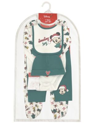 Baby Boys 5-Piece Mickey and Pluto Holiday Coverall, Bodysuit, Cap, Bib and Pants Set