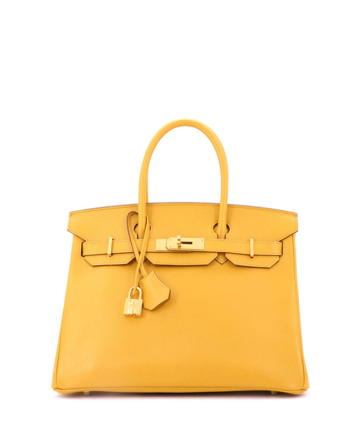 Pre-Owned HERMES Birkin 30 Handbag Yellow Epsom with Gold Hardware