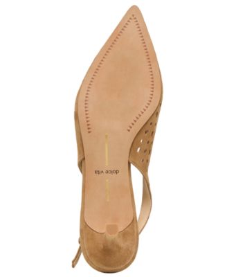 Women's Alenna Perforated Pointed Toe Kitten Heel Pumps