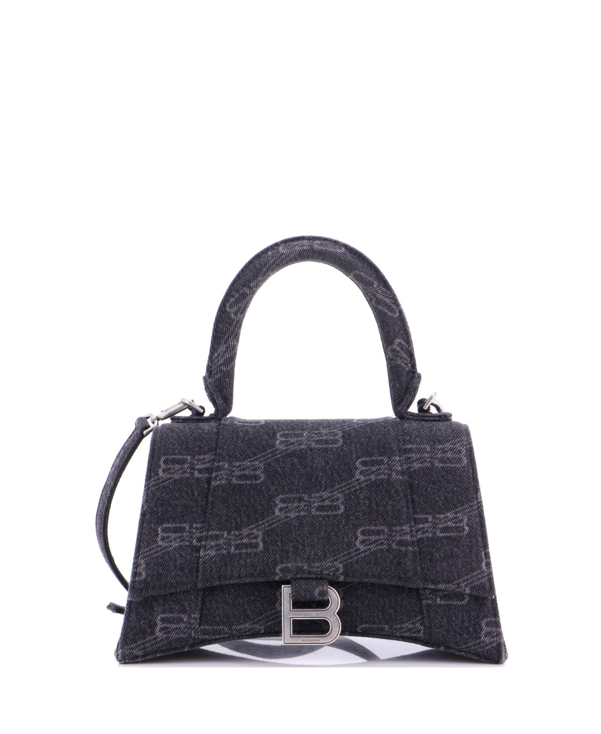 Pre-Owned Balenciaga Small Hourglass Top Handle Bag Bb Monogram Denim