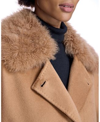 Women's Fur-Trimmed Cashmere Coat