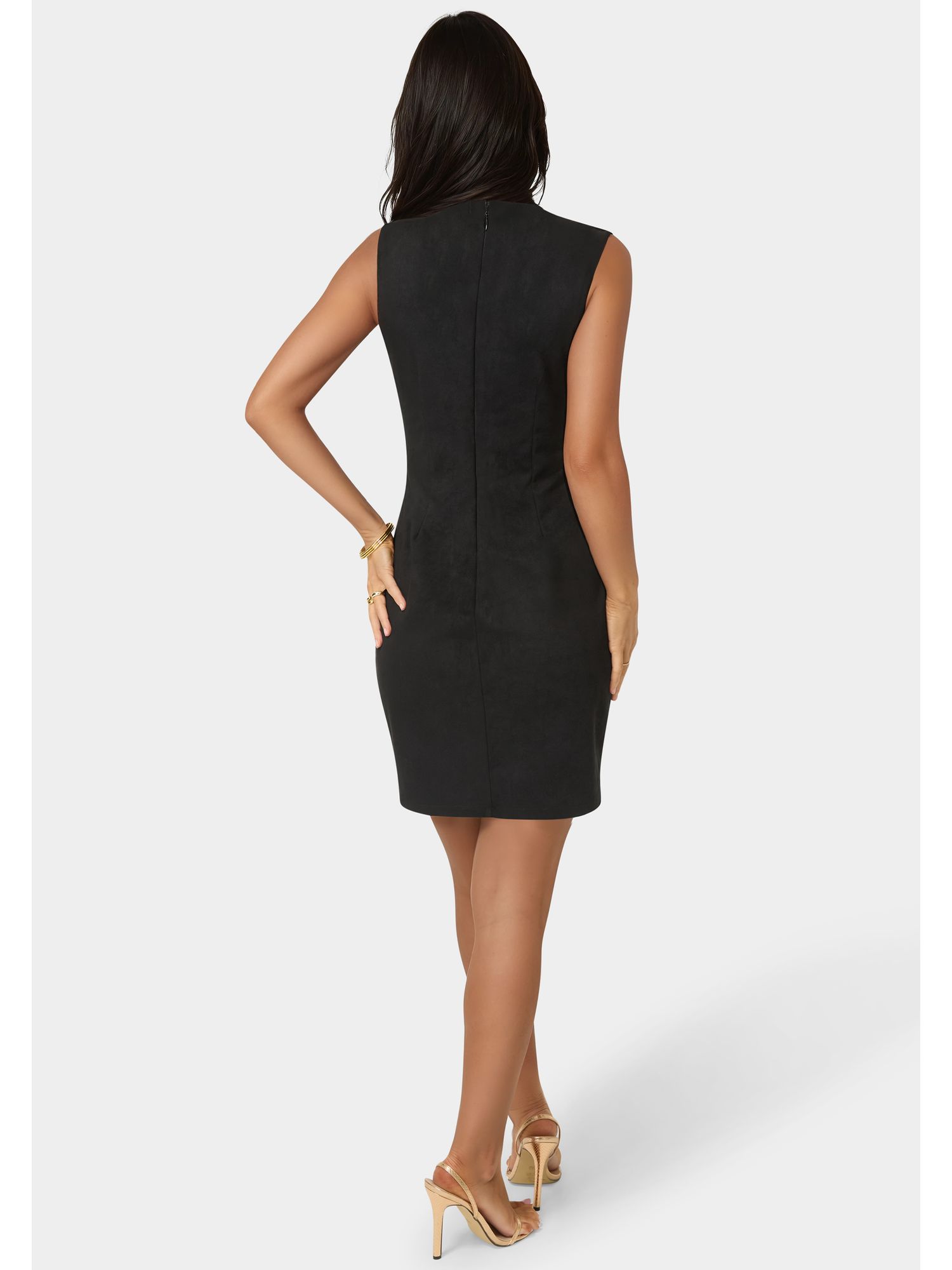 Women's Faux Suede Lace Up Mini Dress