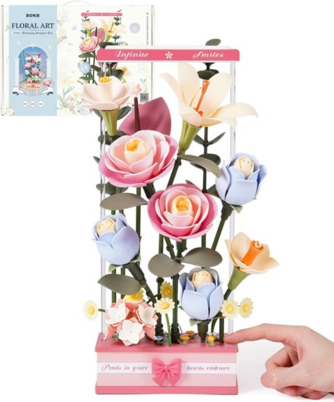 Детские конструкторы Robotime Floral Art Interactive 3D Puzzle, Ages 14+