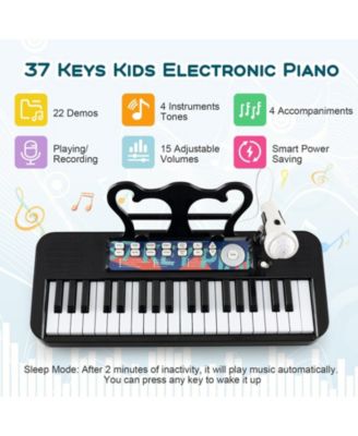 Kids Piano Keyboard 37-Key Kids Toy Keyboard Piano with Microphone for 3+ Kids