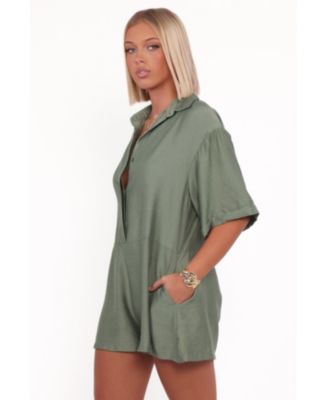 Women's Kiya Drop Waist Romper - Palm Green