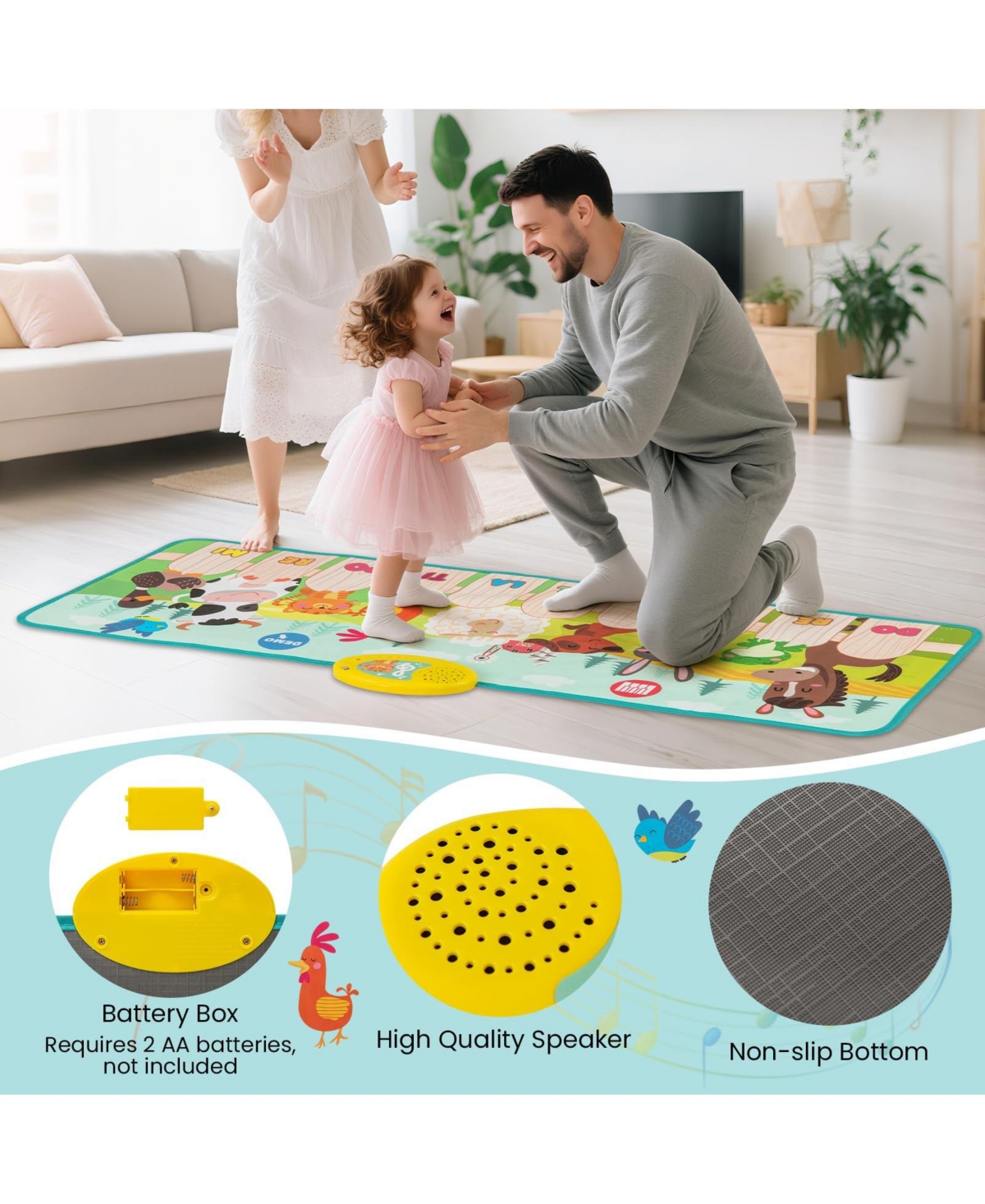Mecale Kids Musical Mat Indoor Outdoor Animal Farm Piano
