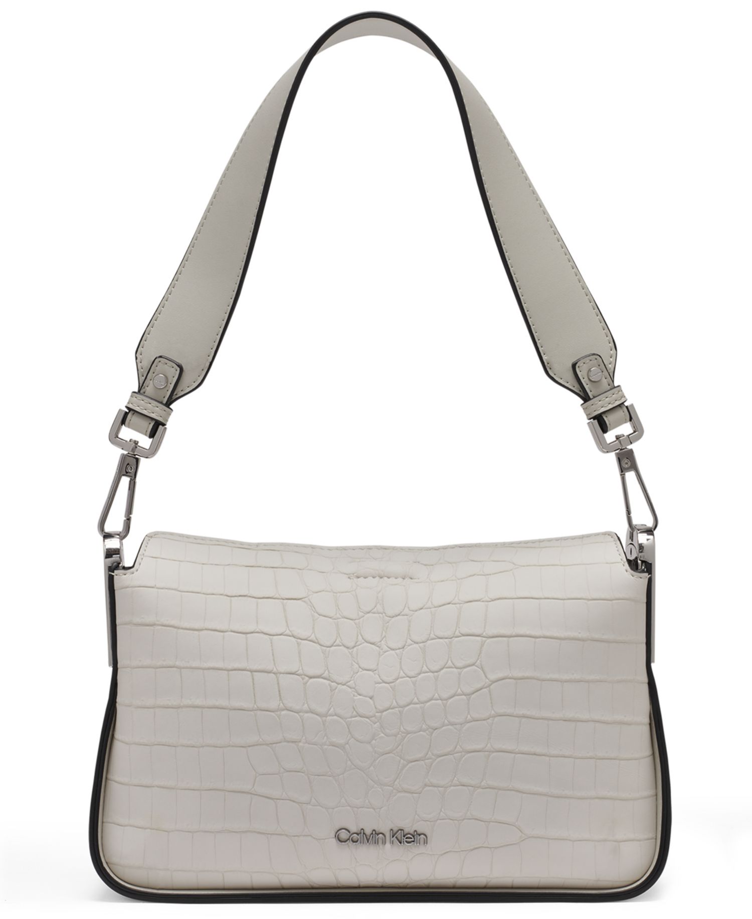 Fay Sueded Croc Medium Shoulder Bag