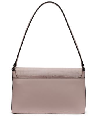 Alia Croc Magnetic Snap Shoulder Bag