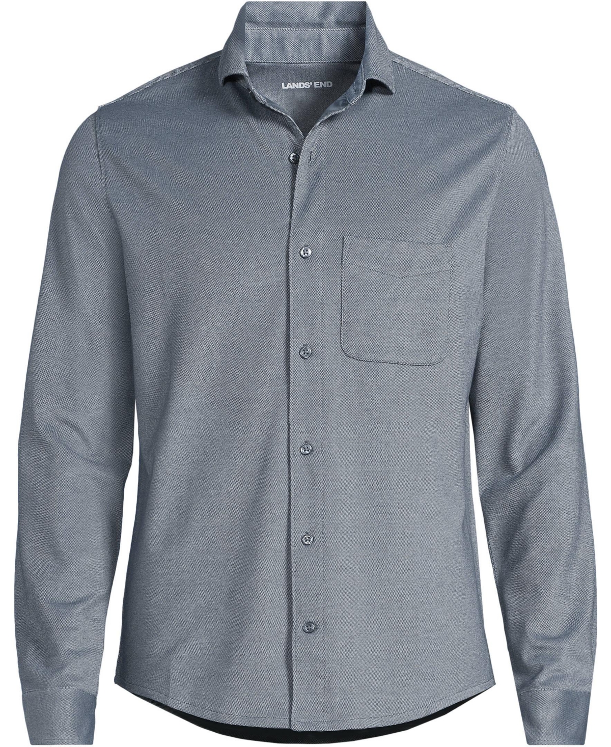 Lands' End Men's Long Sleeve Knit Travel Kit Oxford Shirt