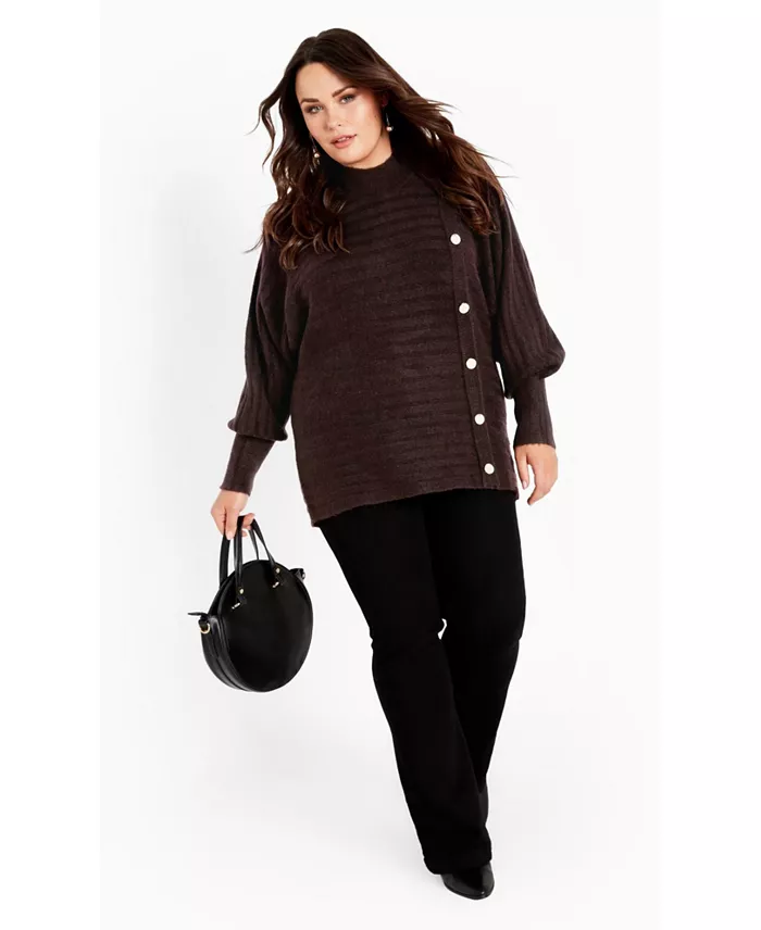 Women's Beata Asymmetrical Button Knit Sweater - thumbnail 5