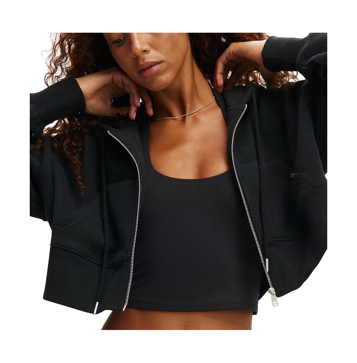 Cotton On Women's Active Plush Boxy Cropped Zip Through