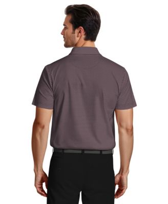 Men's Micro Geometric Print Short-Sleeve Golf Polo Shirt