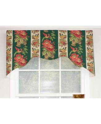 Rochelle Dutchess 100% Cotton with Fully Lined 3" Rod Pocket Valnance for Windows 50" x 17" Green