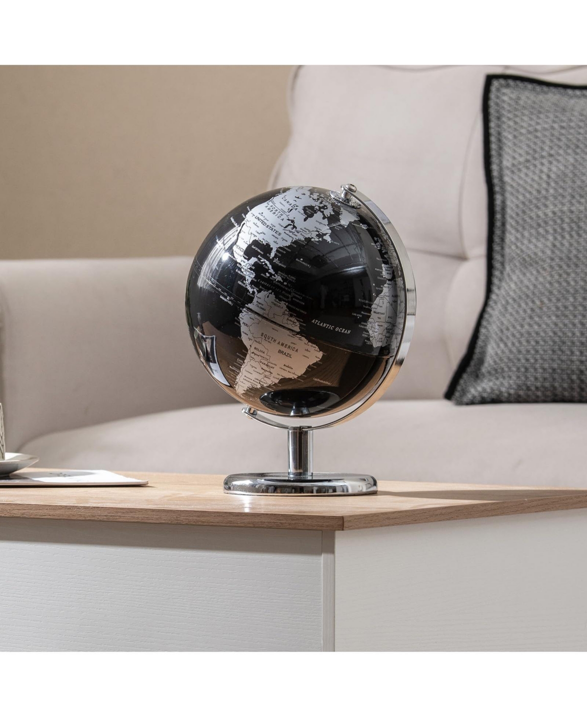 Mecale 8" World Globe Modern Decorative Tabletop Earth Globe