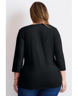 Women's Side Ruched Faux Wrap Top