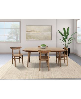 Fusion Solid Sheesham Wood Dining Chair, Natural (Set of 2