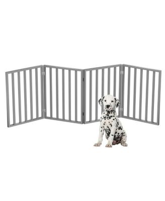 4-Panel Indoor Foldable Pet Gate, Gray