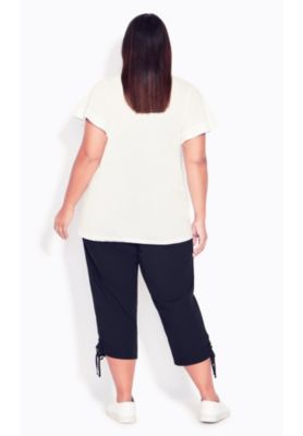 Women's Plus Size Cotton Cinch Capri