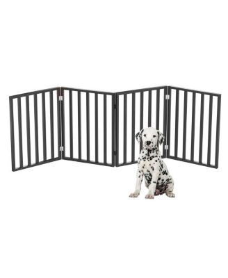 Pet Adobe 4-Panel Indoor Foldable Pet Gate, Black