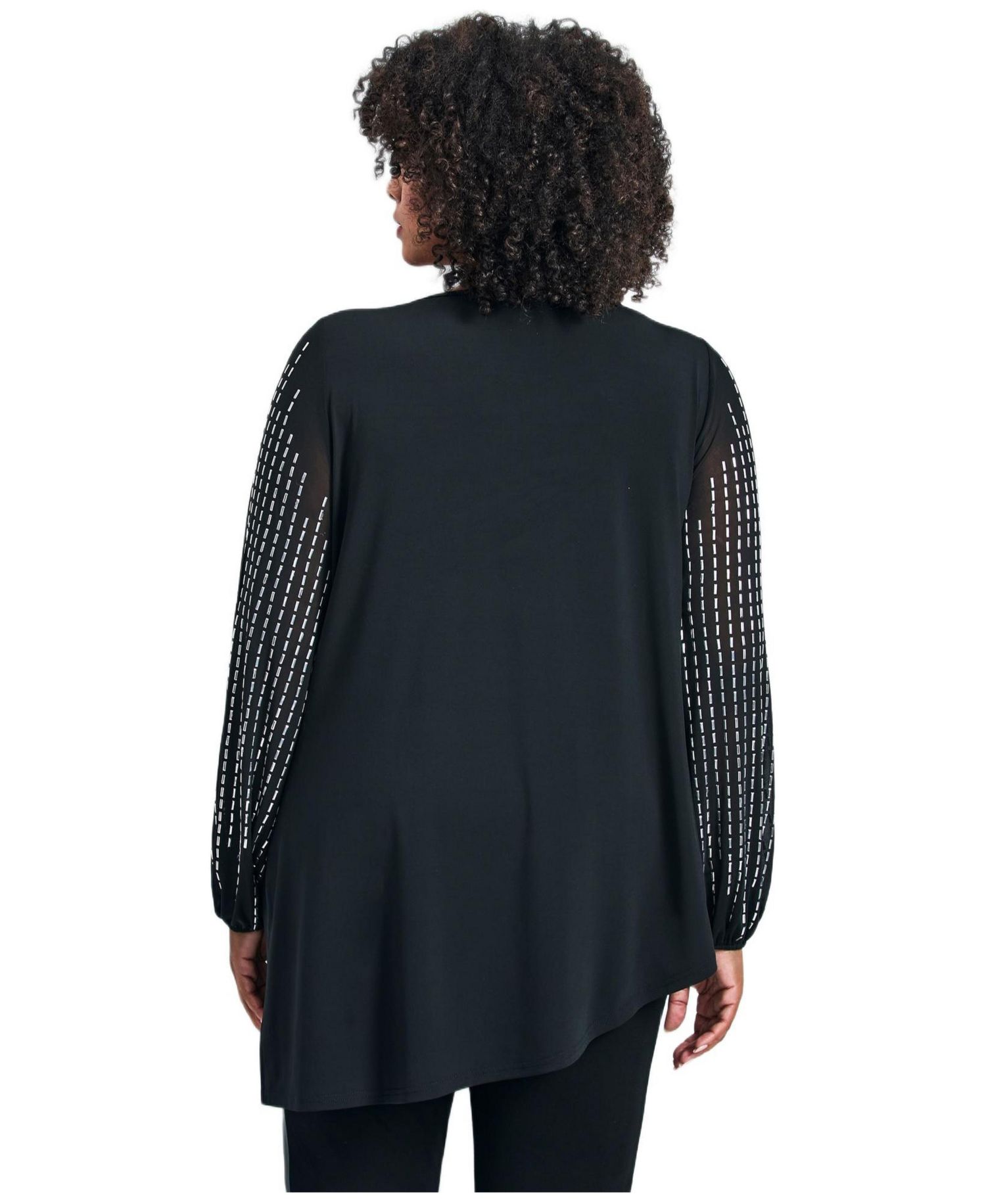 Women's Plus Size Glitz Embellished Sleeve Tunic