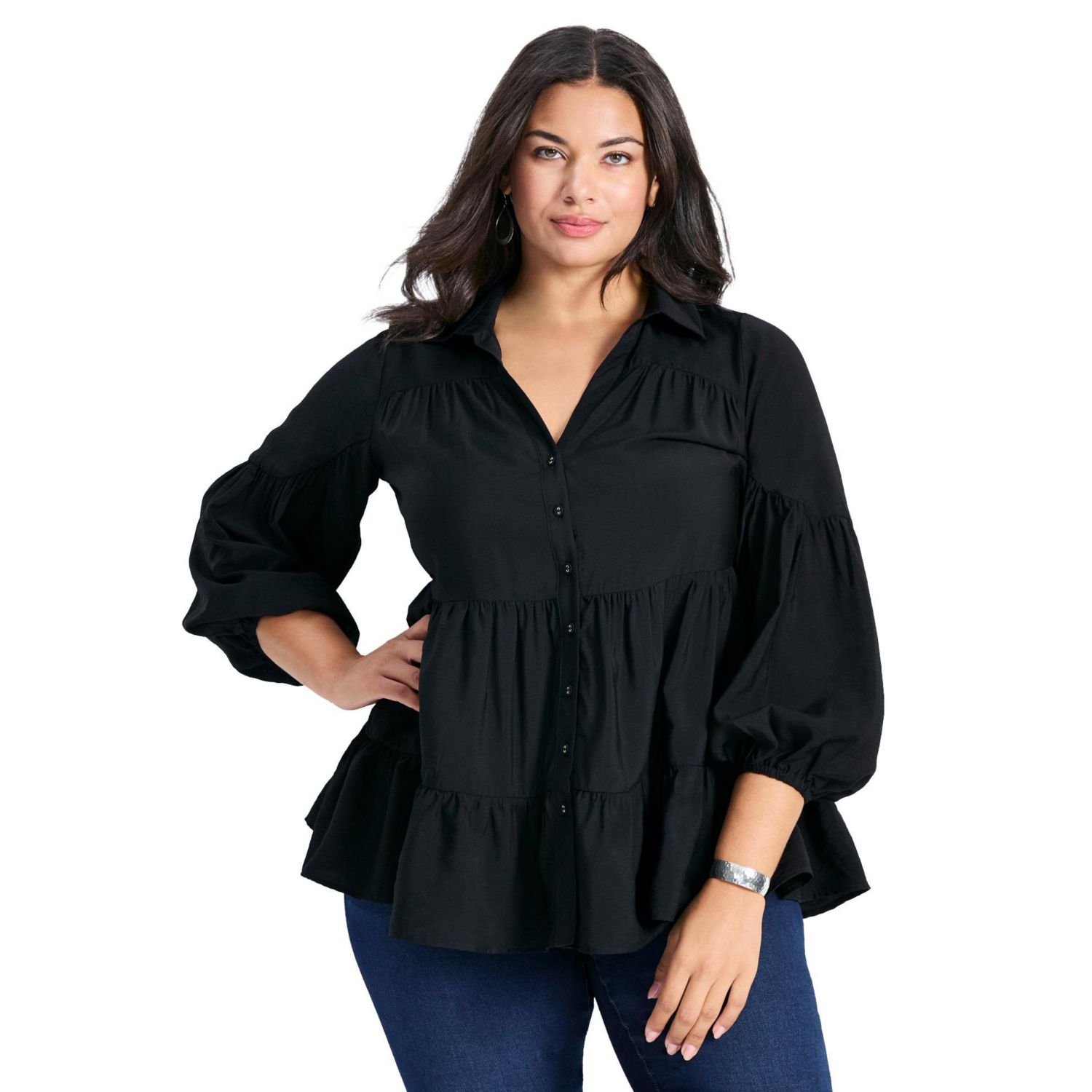 Women's Plus Size Amari Tiered Tunic Shirt