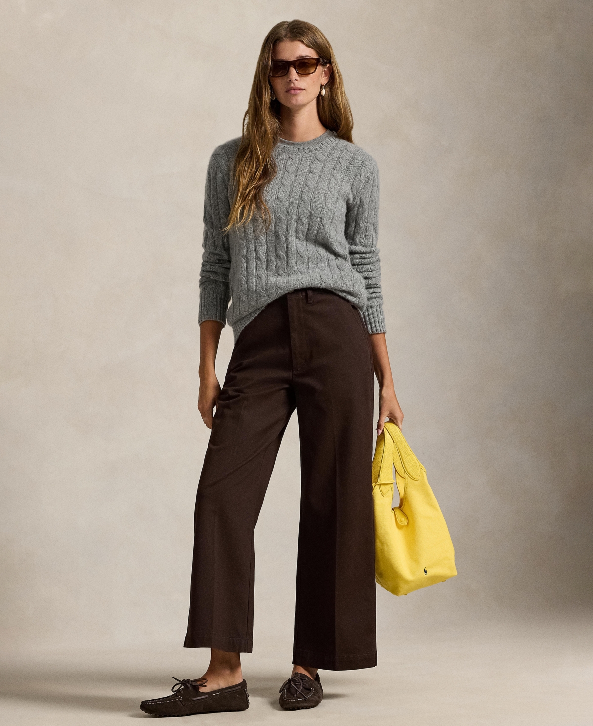 Polo Ralph Lauren Women's Chino Wide-leg Pants In Brown