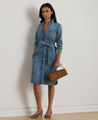 Lauren Ralph Lauren - Women's Long-Sleeve Belted Shirtdress