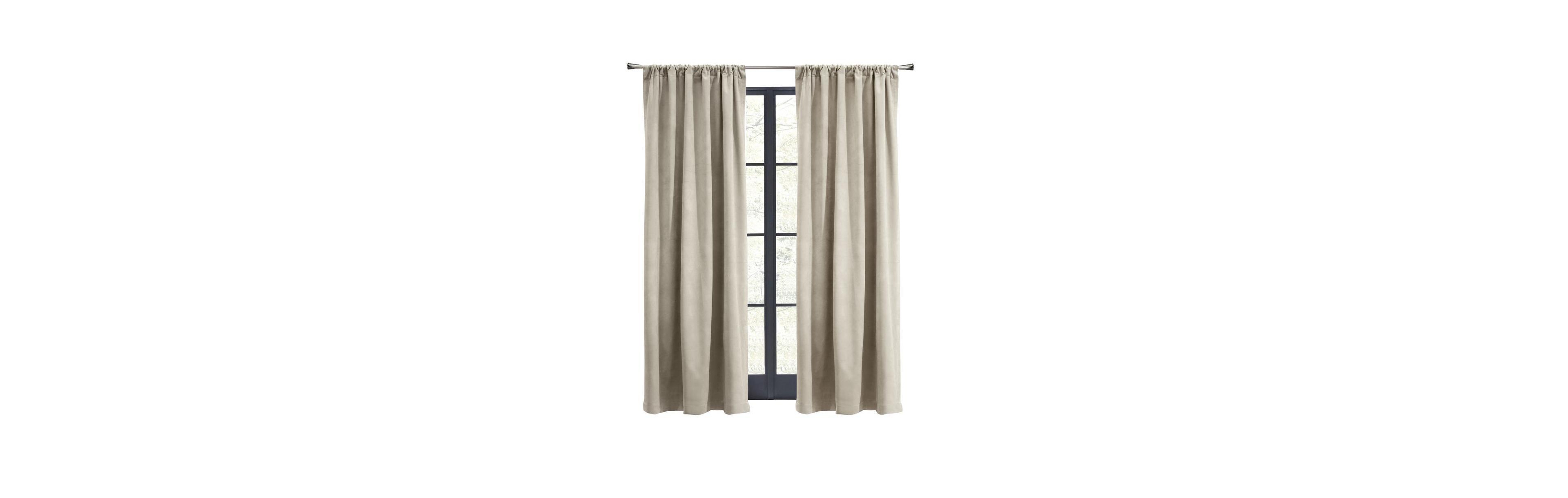Thermalogic Seren Classic Velvet Room Darkening Dual Header Energy Efficient Curtain Panel 50" x 95" Oyster