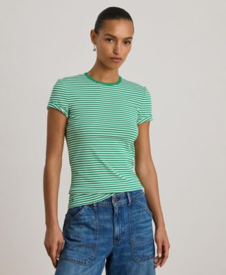 Women's Striped Short Sleeve Crew Neck T-Shirt