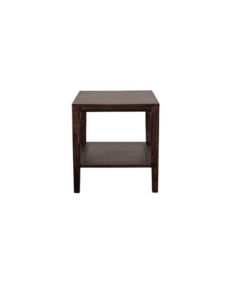 Fall River Solid Sheesham Wood End Table, Gray