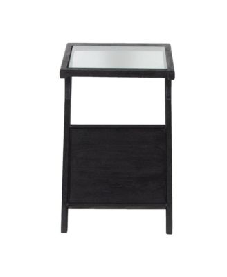 Canberra Solid Mango Wood End Table, Black