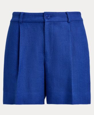 Women's Pleated Herringbone Shorts