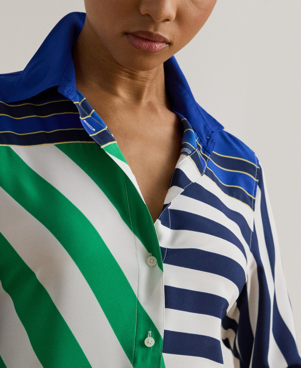 Lauren Ralph Women's Striped Long-Sleeve Shirt