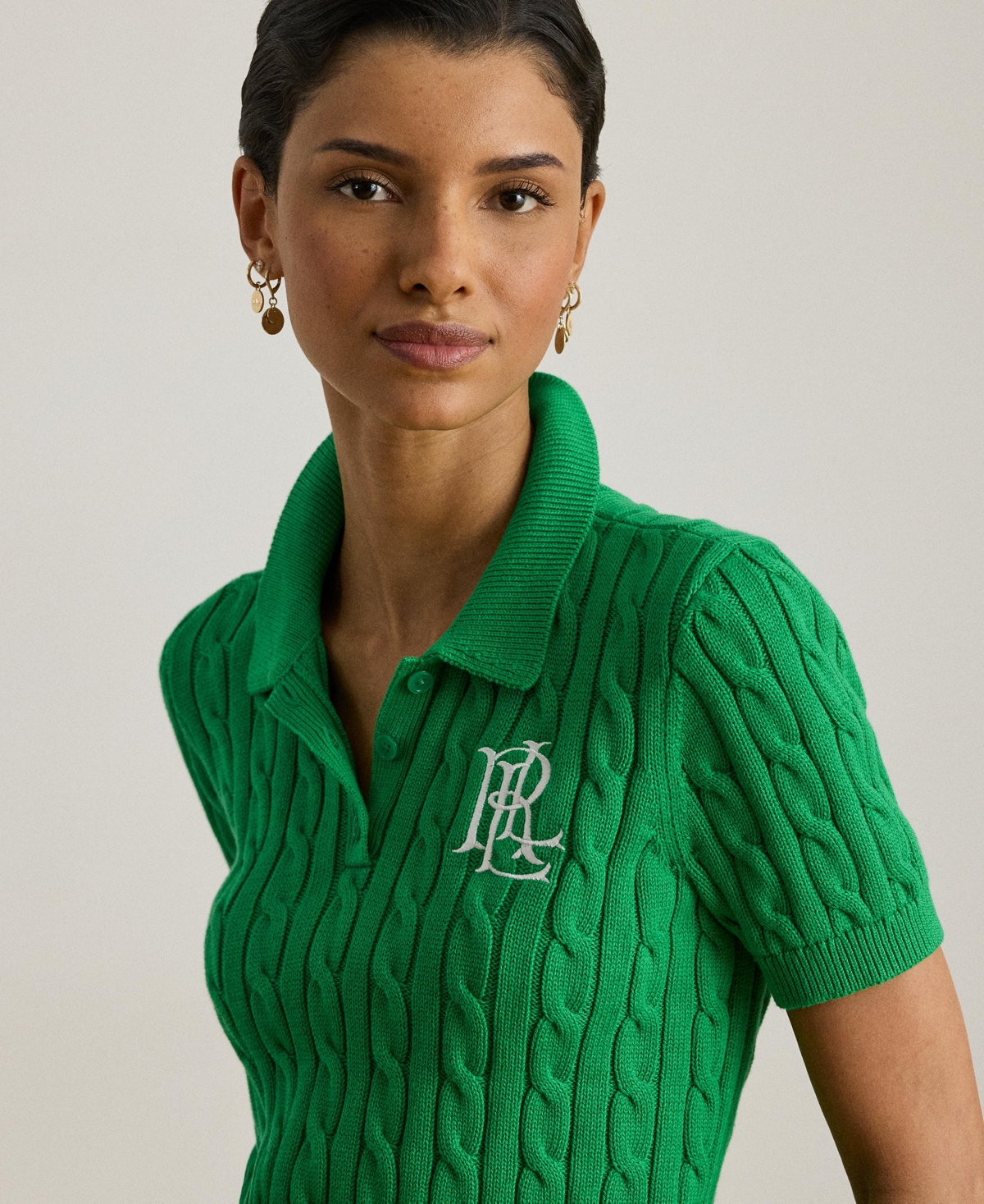 Ralph Lauren Women's Cable-knit Polo Shirt