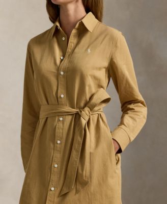 Women's Long-Sleeve Belted Shirtdress