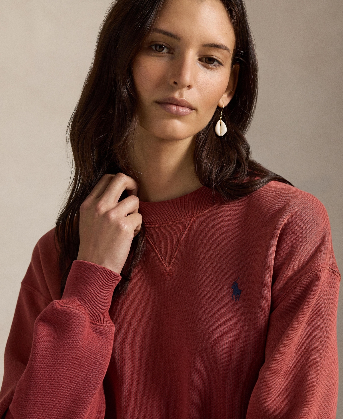 Polo Ralph Lauren Women's Fleece Crewneck Sweatshirt In Red