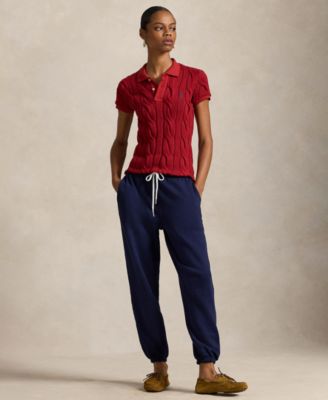 Women's Cable-Knit Polo Sweater