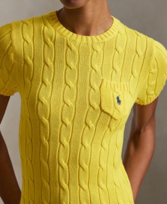 Women's Cable-Knit Short-Sleeve Sweater