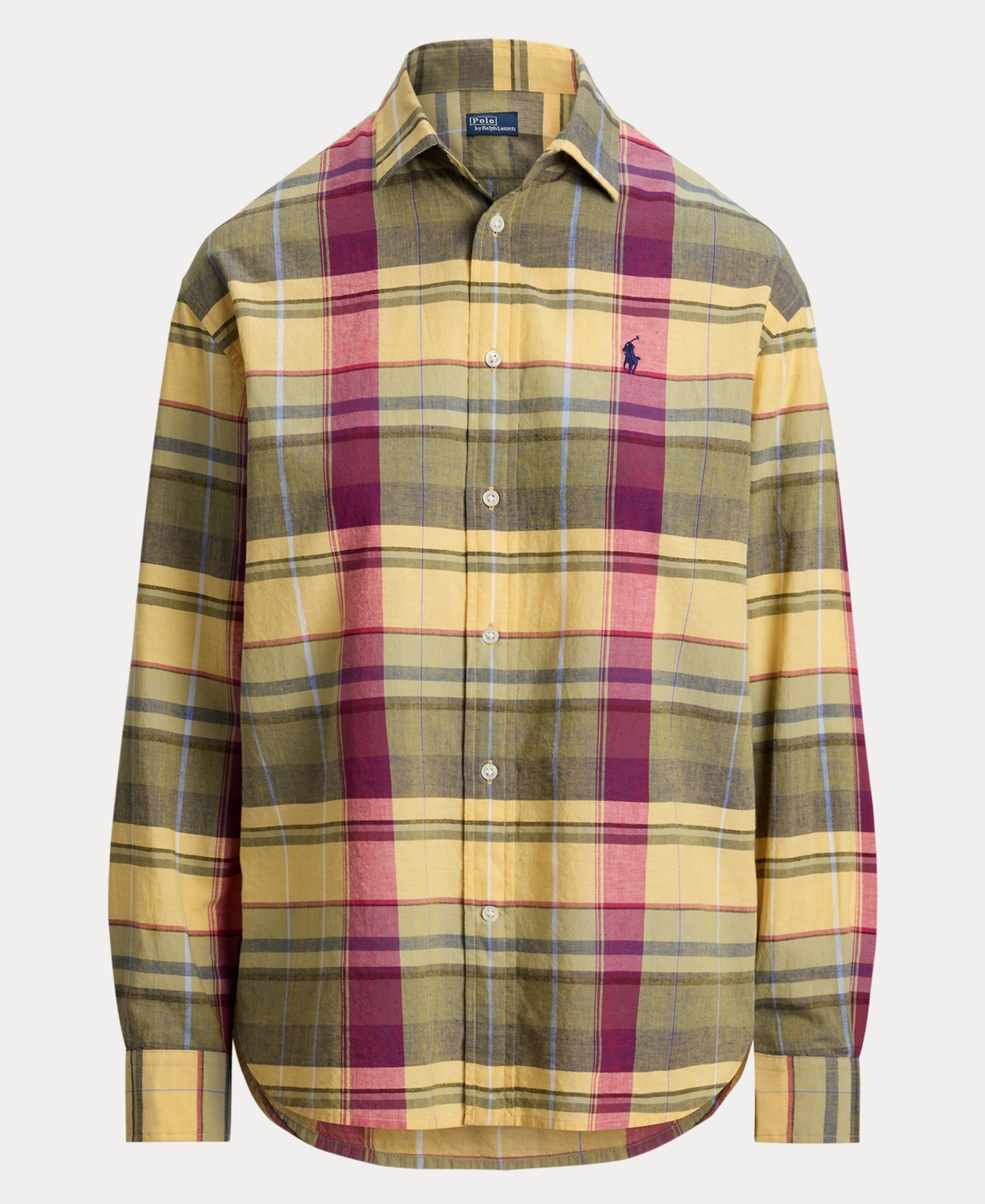 Polo Ralph Lauren Women's Relaxed Fit Collared Plaid Shirt In Yellow