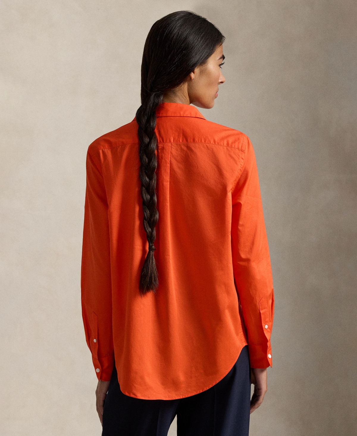 Polo Ralph Lauren Women's Classic-fit Cotton Twill Shirt In Orange