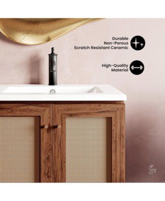 Classe 24" Freestanding Bathroom Vanity in Brown Oak with Sink Top