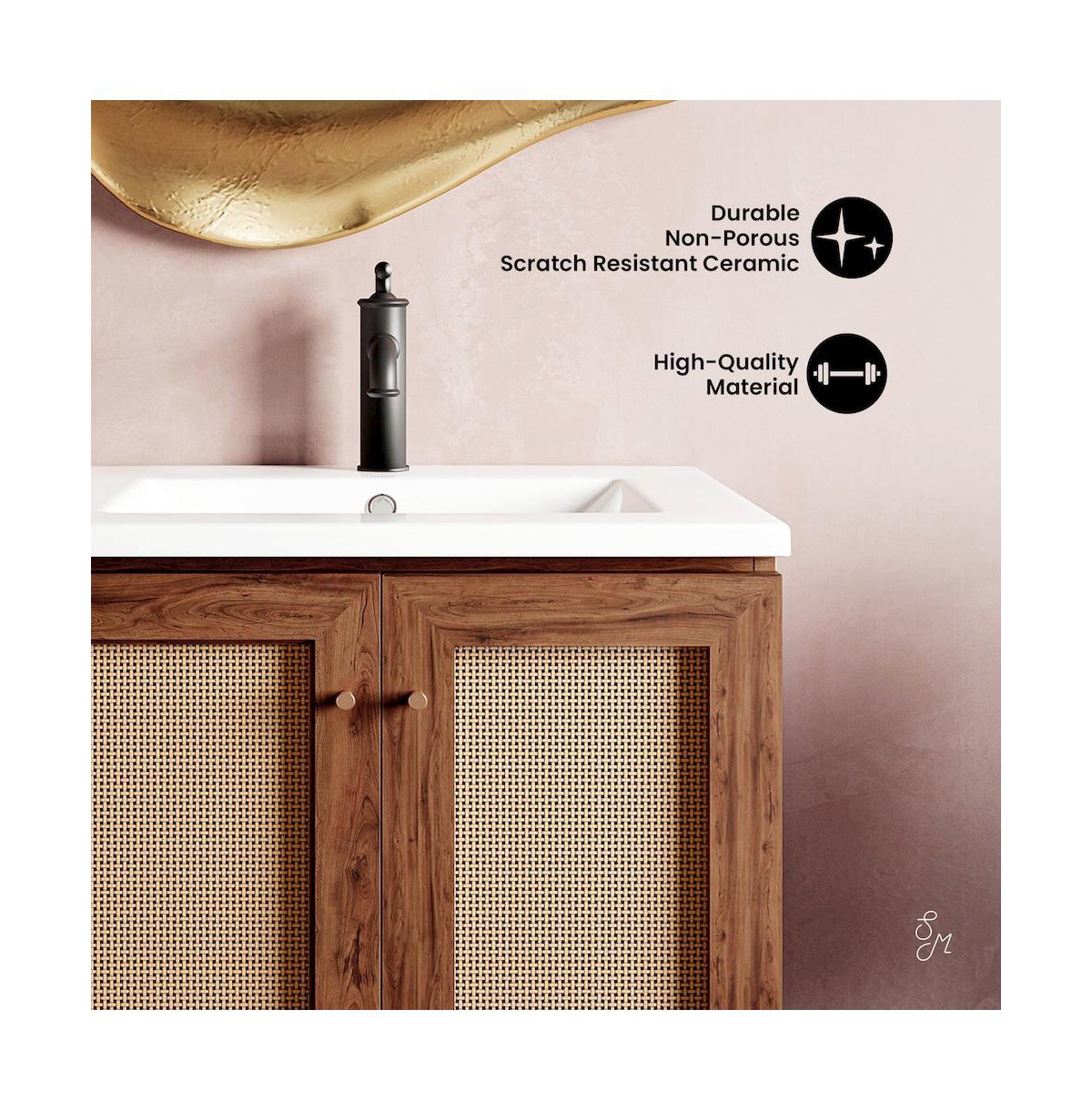 Swiss Madison Classe 24" Freestanding Bathroom Vanity in Oak with Sink Top