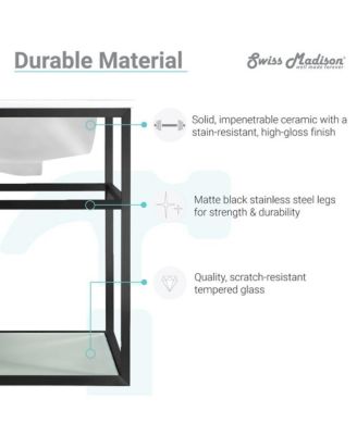 Pierre 30" Stainless Steel Single, Open Shelf, Metal Frame Bathroom Vanity