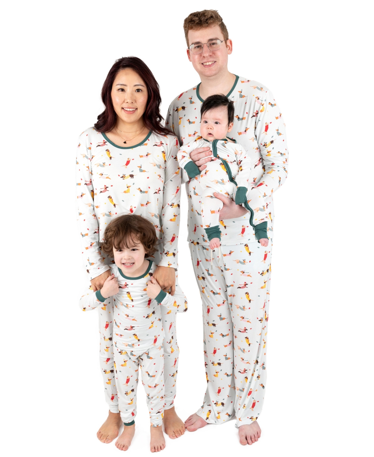 Leveret Toddler Footed Bamboo Pajamas, Pine Tree, Matching Family Christmas Pajamas