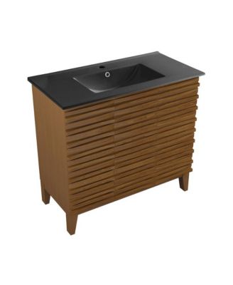 Cascade 36 in. MDF Bathroom Vanity With Ceramic Sink Top