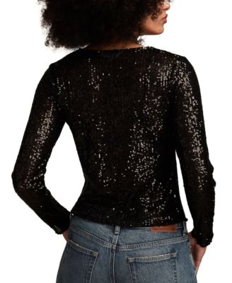 Women's Sequin Long-Sleeve Top